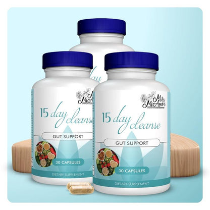 15 Day Cleanse - Gut and Colon Support | Caffeine Free | Advanced Formula with Senna, Cascara Sagrada, & Psyllium Husk | Non-Gmo | 30 Capsules